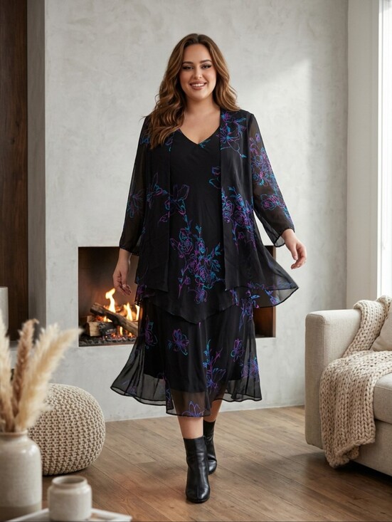 Jones New York Dresses & Skirts - Jones New York Black Dress Floral Print